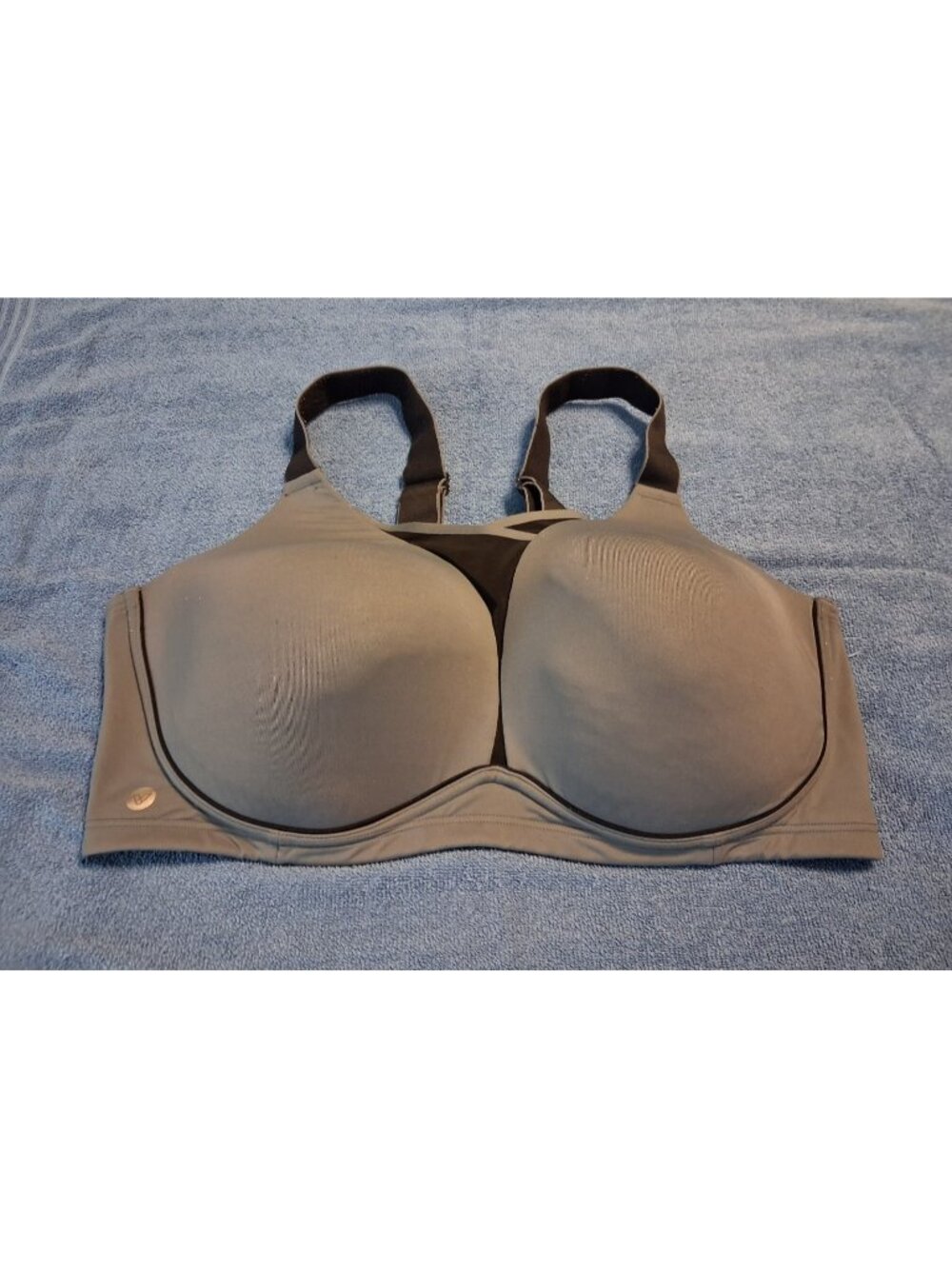 Livi Active Sports Bra 44DDD gray black No Wire high impact sculpting mesh